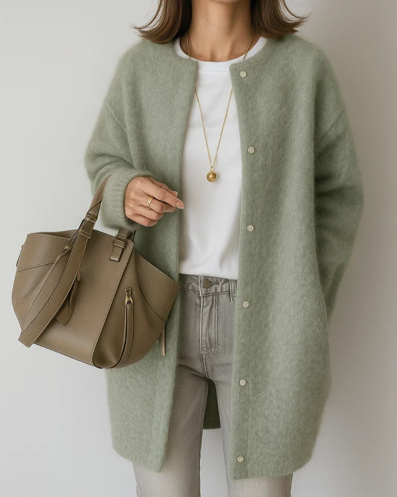 Gilet Femme Long Coupe Décontractée – Maille Fine et Poches Plaquées – Image 7
